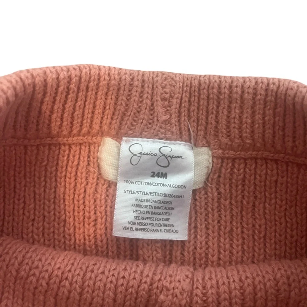 Jessica Simpson Girls’ Pink Knit Sweater and Pants Set. Size:24M Good Condition